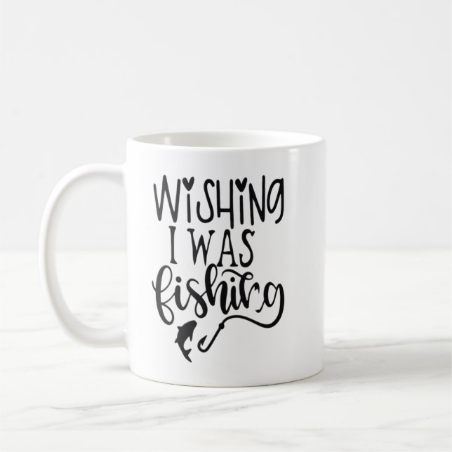 wishing I was fishing Coffee Mug (Left)