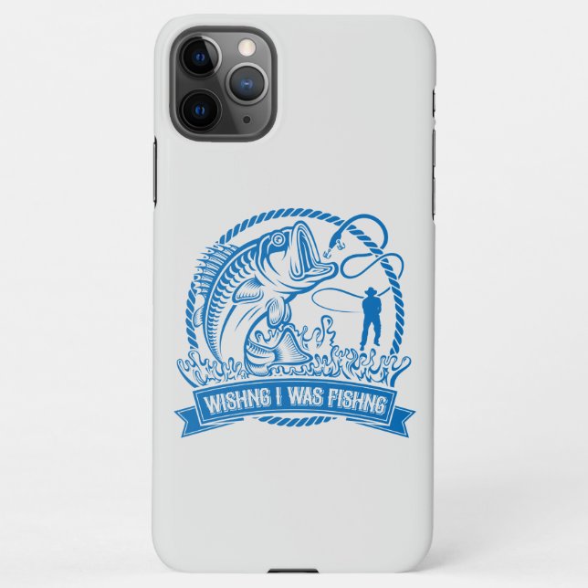 Wishing I Was Fishing iPhone Case (Back)