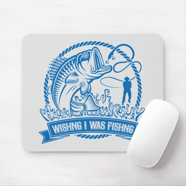 Wishing I Was Fishing Mouse Pad (With Mouse)