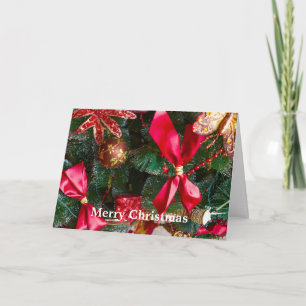 Wishing Merry Christmas Tree Decor Holiday Card