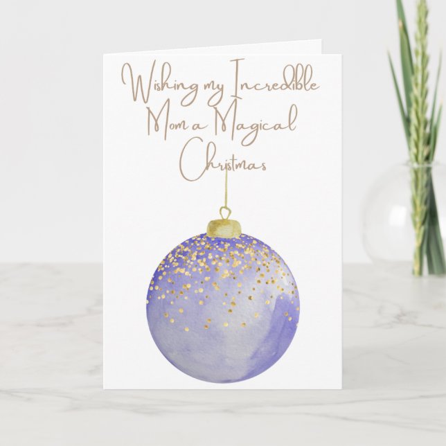 Wishing my Mom a Magical Christmas Holiday Card (Front)
