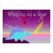 Wishing on a Star Blue Cartoon Dinosaur Poster