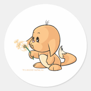 Wishing orange Kacheek Classic Round Sticker