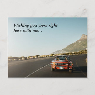 Wishing right here mustang sunset drive route 66 postcard