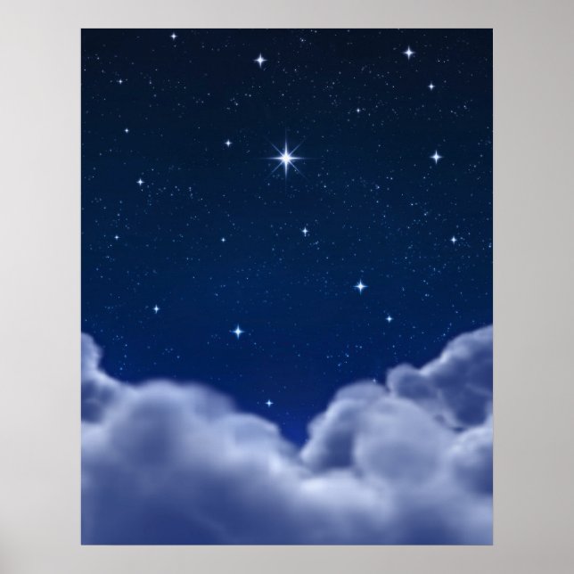 Wishing Star over Clouds Poster (Front)