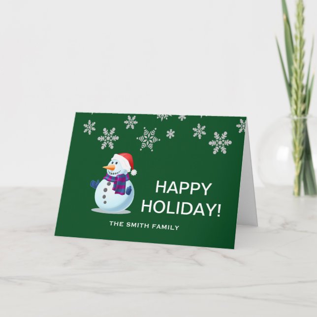 Wishing to Happy Holiday with Snowman Christmas (Front)