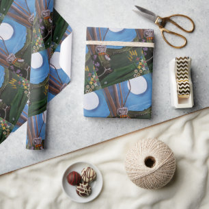 Wishing Upon The Moon Painting by Alfred Fox Wrapping Paper