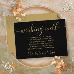 Wishing Well Black And Gold Script Wedding Enclosure Card<br><div class="desc">This elegant black and gold wedding wishing well enclosure card can be personalized with your special message and names! Designed by Thisisnotme©</div>