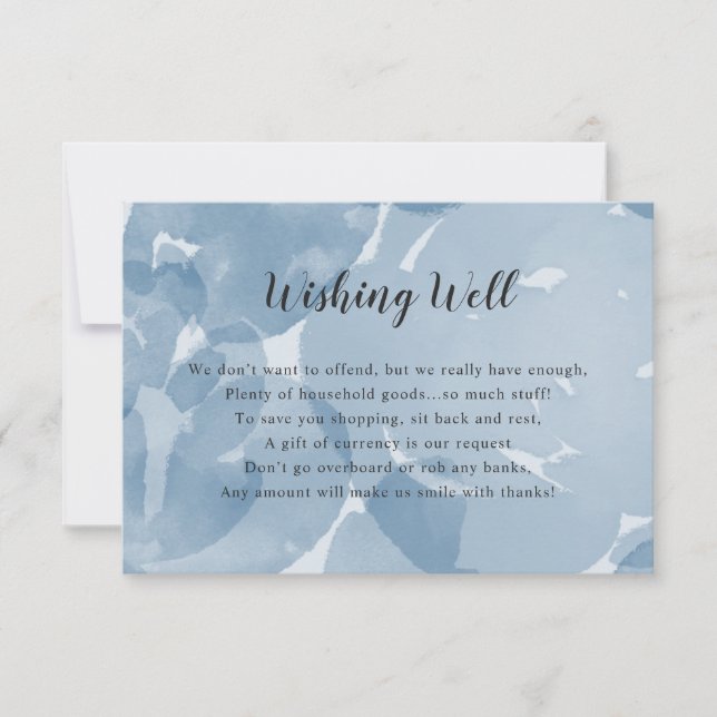 Wishing Well Bridal Shower | blue watercolor Invitation (Front)