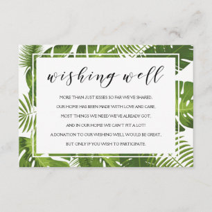 Wishing well card   elegant tropical wedding