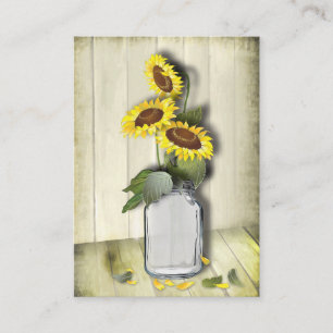 WISHING WELL CARD MASON JAR WITH SUNFLOWERS
