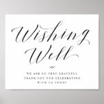 Wishing Well Elegant Calligraphy Wedding Sign<br><div class="desc">Elegant Calligraphy Script Wedding Sign - Wishing Well (a gift of money for the bride and groom) and your personalized text. A stylish yet simple formal design in black and white or any background colour you choose. Just click the customize further link, shown under the text personalization area on the...</div>