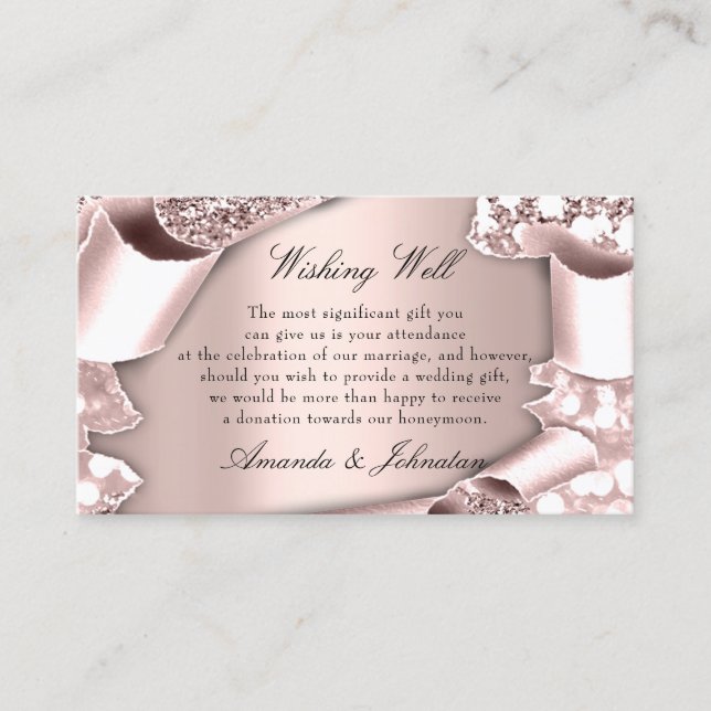 Wishing Well For Wedding Invitation Rose Framed (Front)