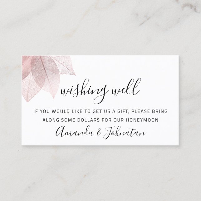 Wishing Well For Wedding Invitation Rose SIMPLY (Front)
