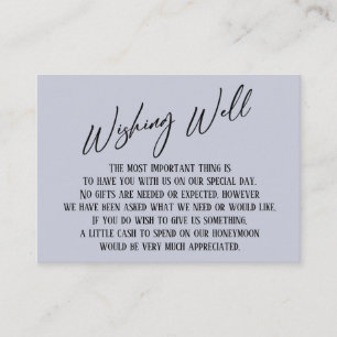 Wishing Well Modern Handwriting Simple Dusty Blue Enclosure Card