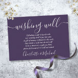 Wishing Well Signature Purple Wedding Enclosure Card<br><div class="desc">This elegant purple wedding wishing well enclosure card can be personalized with your special message and names! Designed by Thisisnotme©</div>