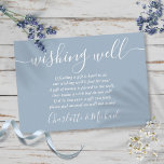 Wishing Well Signature Script Dusty Blue Wedding Enclosure Card<br><div class="desc">This elegant dusty blue wedding wishing well enclosure card can be personalized with your special message and names! Designed by Thisisnotme©</div>