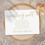 Wishing Well Signature Script Gold Wedding Enclosure Card<br><div class="desc">This elegant gold wedding wishing well enclosure card can be personalized with your special message and names! Designed by Thisisnotme©</div>