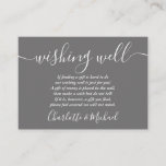 Wishing Well Signature Script Grey Wedding Enclosure Card<br><div class="desc">This elegant grey and white wedding wishing well enclosure card can be personalized with your special message and names! Designed by Thisisnotme©</div>