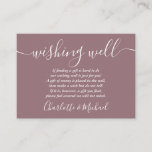 Wishing Well Signature Script Mauve Wedding Enclosure Card<br><div class="desc">This elegant mauve wedding wishing well enclosure card can be personalized with your special message and names! Designed by Thisisnotme©</div>