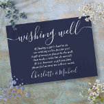 Wishing Well Signature Script Navy Blue Wedding Enclosure Card<br><div class="desc">This elegant navy blue wedding wishing well enclosure card can be personalized with your special message and names! Designed by Thisisnotme©</div>