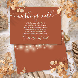 Wishing Well String Lights Terracotta Wedding Enclosure Card