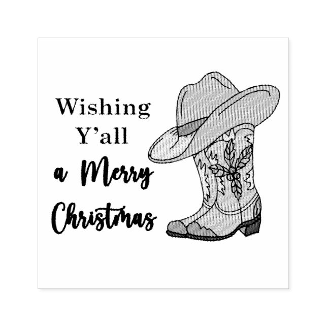 Wishing Y'all a Merry Christmas   Rubber Stamp (Imprint)