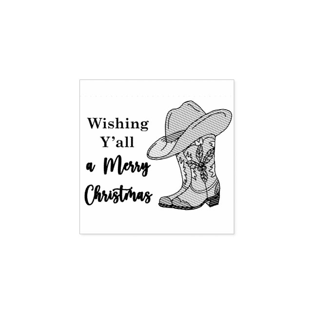 Wishing Y'all a Merry Christmas Rubber Stamp (Imprint)
