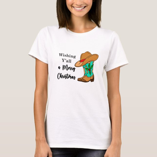 Wishing Y'all a Merry Christmas T-Shirt (Front)