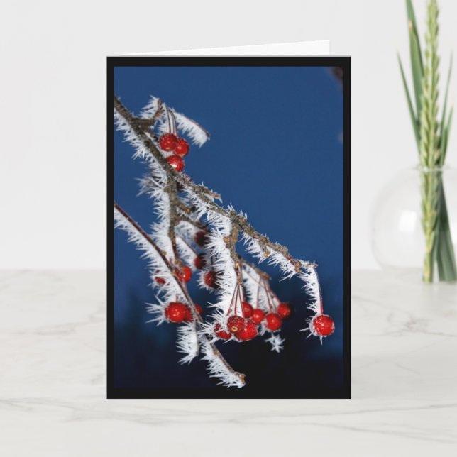 Wishing You A Berry Merry Christmas! Holiday Card (Front)