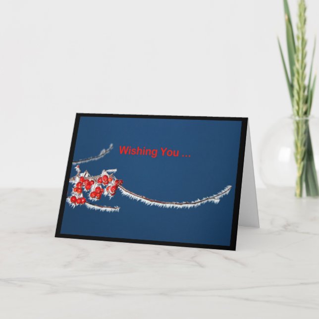 Wishing You A Berry Merry Christmas! Holiday Card (Front)