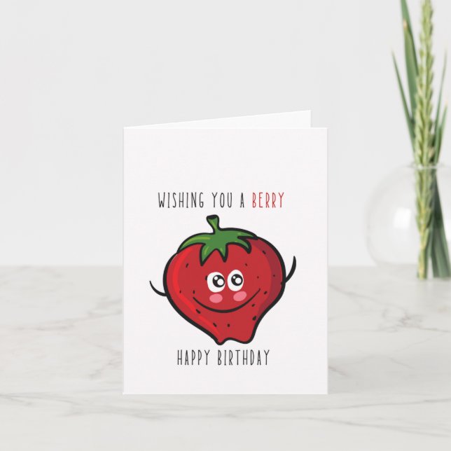 Wishing You A Berry Puns Birthday Card (Front)