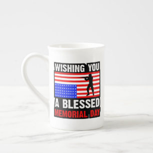 Wishing You A Blessed Memorial Day Bone China Mug