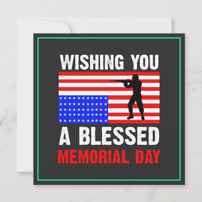 Wishing You A Blessed Memorial Day Invitation (Front)