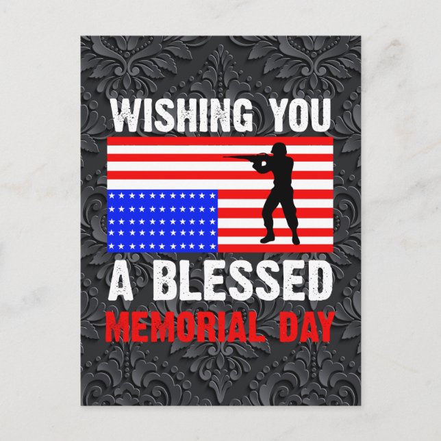 Wishing You A Blessed Memorial Day Postcard (Front)