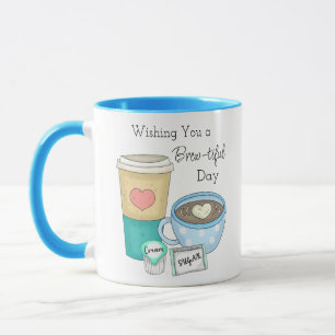 Wishing You a Brew-tiful Day   Coffee Pun Mug