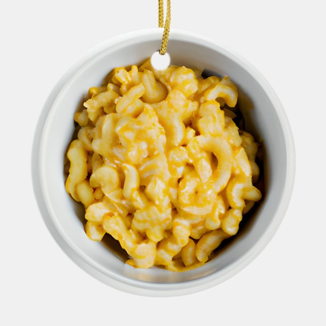 Wishing You a Cheesy Christmas | Funny Food Pun Ceramic Ornament (Front)