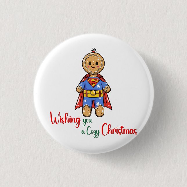 Wishing you a cozy Christmas Cute Cookies 1 Inch Round Button (Front)