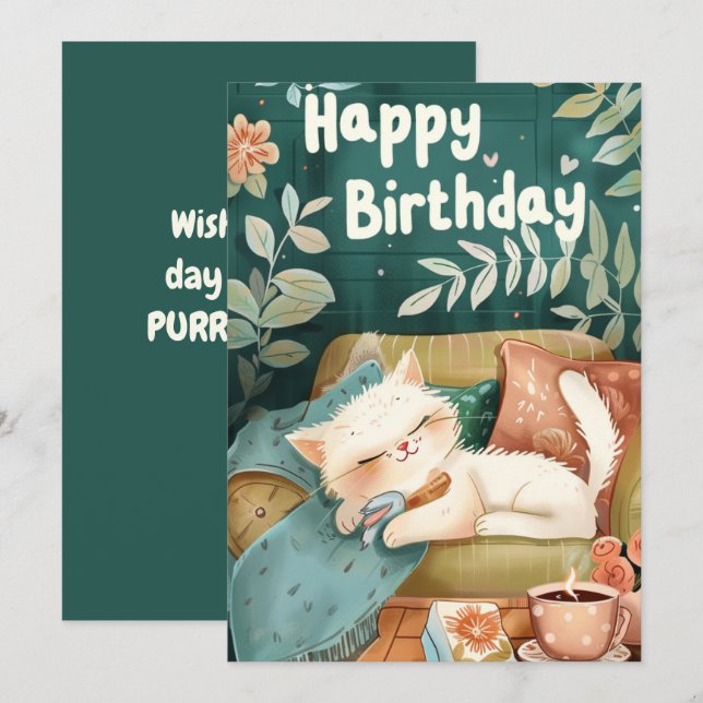 Wishing You a Day Filled With PURRTH-day Love (Front/Back)