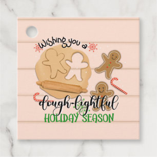 wishing you a dough-lightful holiday season ginger favour tags