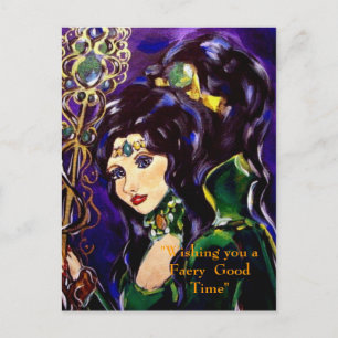 "Wishing you a  Faery  Good Time" Postcard