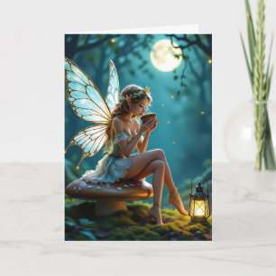 Wishing You a Good Day   Fairy and Coffee Themed Card