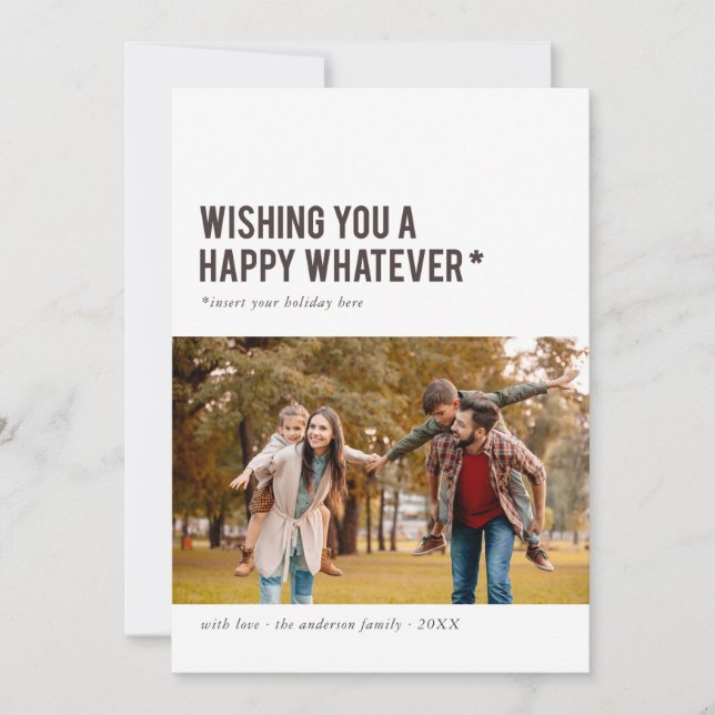 Wishing you a happy... Funny Holiday Photo Card (Front)