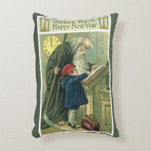 Wishing You a Happy New Year, Vintage Father Time  Accent Pillow