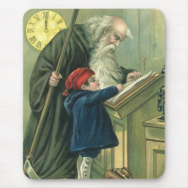 Wishing You a Happy New Year, Vintage Father Time  Mouse Pad (Front)