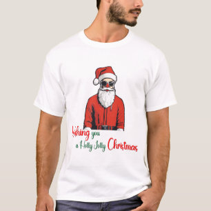 Wishing you a holly jolly Christmas Old Santa T-Shirt