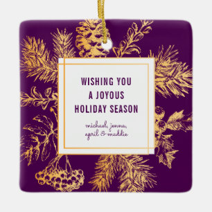 WISHING YOU A JOYOUS HOLIDAY   Add A Photo Ceramic Ornament