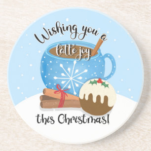 wishing you a latte joy this Christmas coffee Cera Coaster