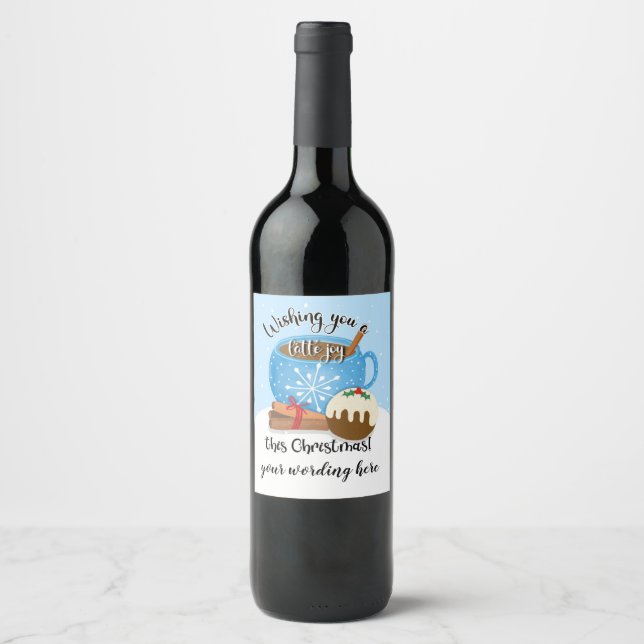 wishing you a latte joy this Christmas coffee Cera Wine Label (Front)