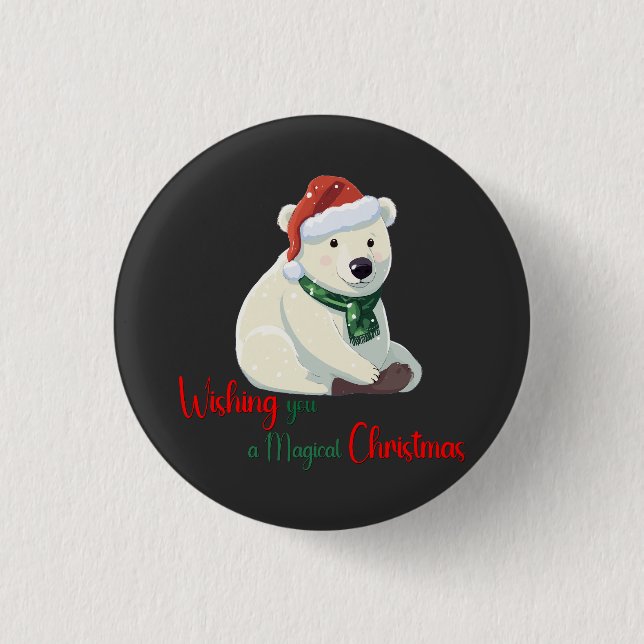 Wishing you a magical Christmas Beer 1 Inch Round Button (Front)